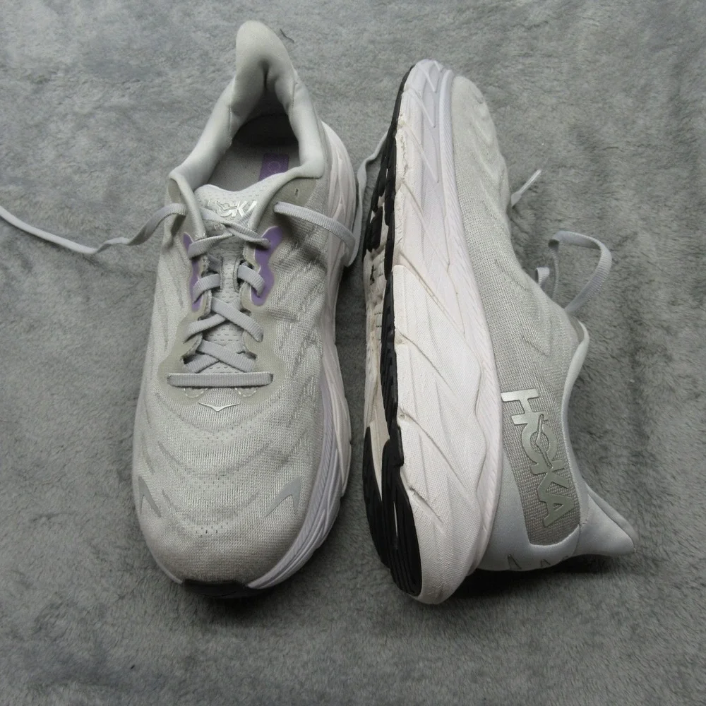 Hoka Arahi 6 Running Shoes Womens 10 B Gray Purple Lightweight Comfort‎ Athletic